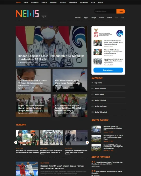 Website Portal Berita - Desain 1