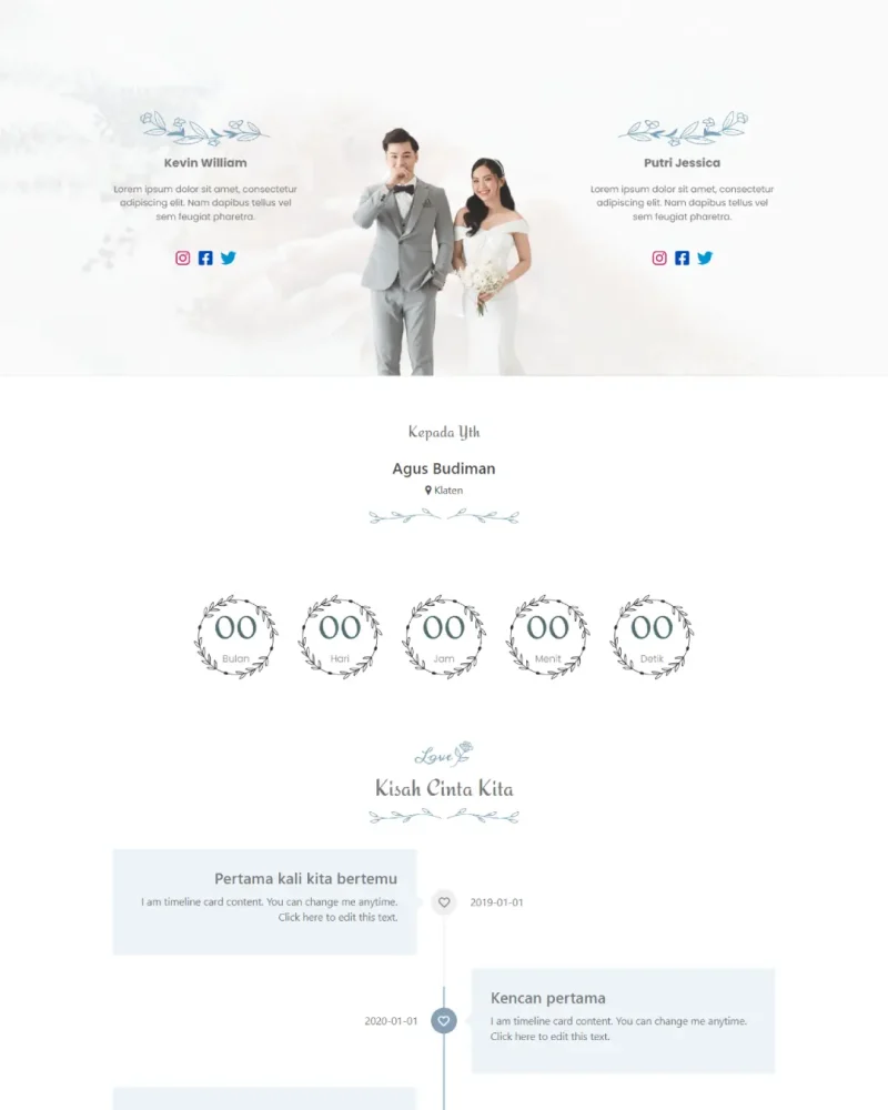 Website undangan pernikahan - Desain 1