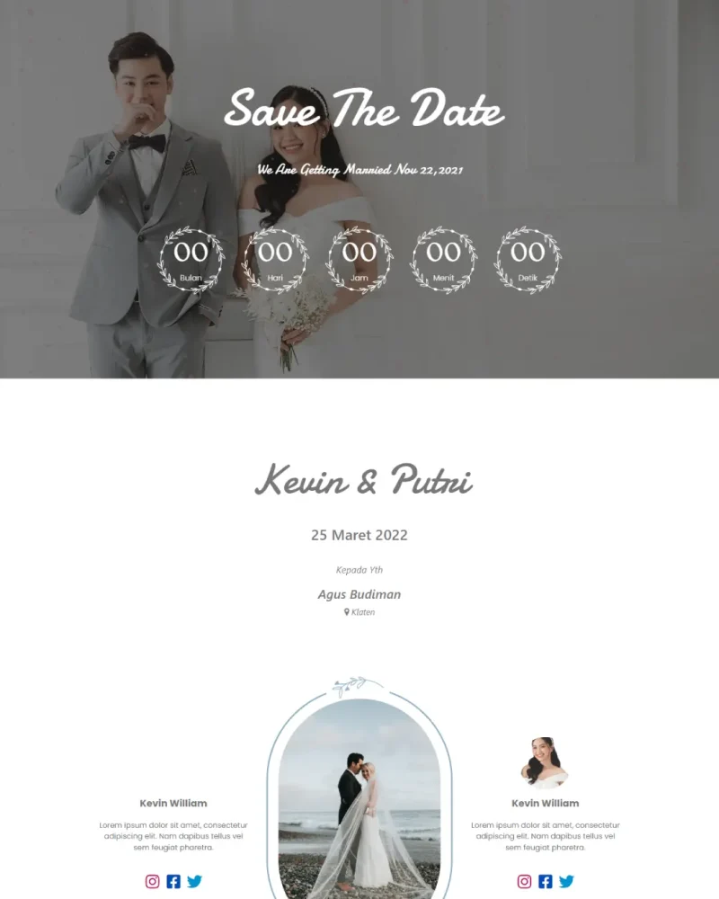 Website undangan pernikahan - Desain 3