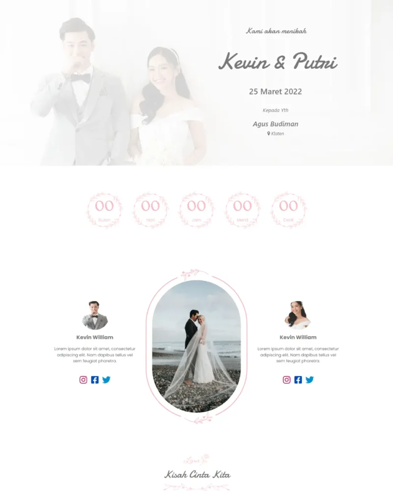 Website undangan pernikahan - Desain 2