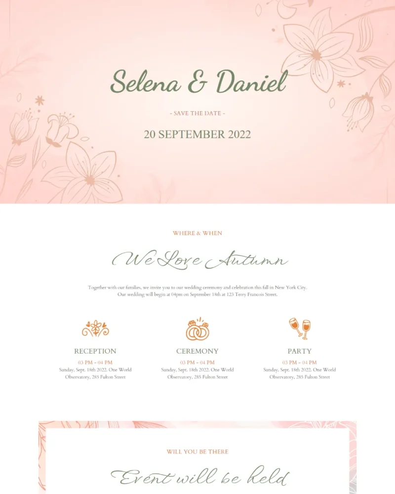 Website undangan pernikahan - Desain 5