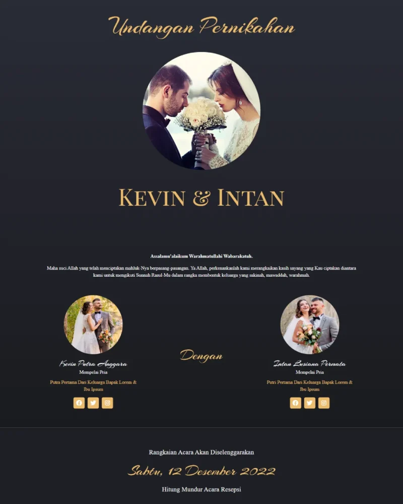 Website undangan pernikahan - Desain 6