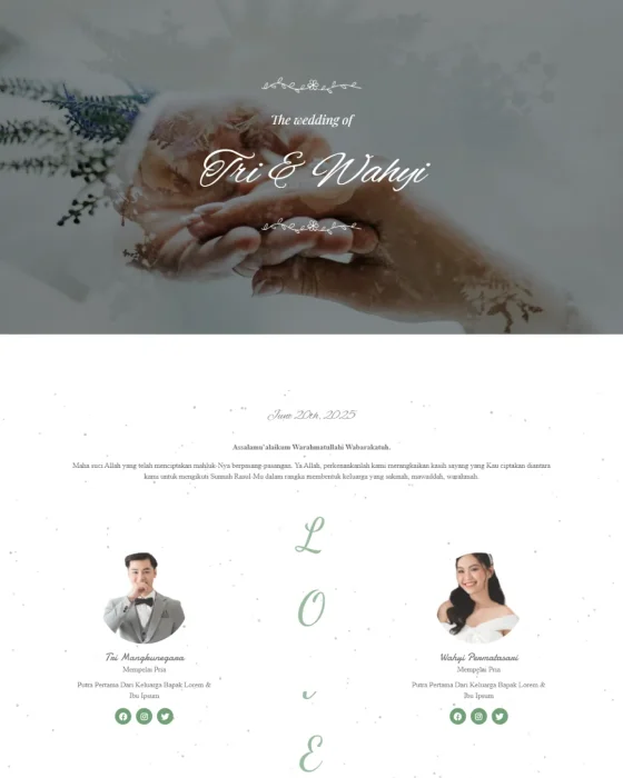 Website undangan pernikahan - Desain 7