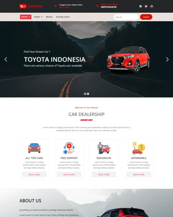 Website dealer mobil - Desain 3