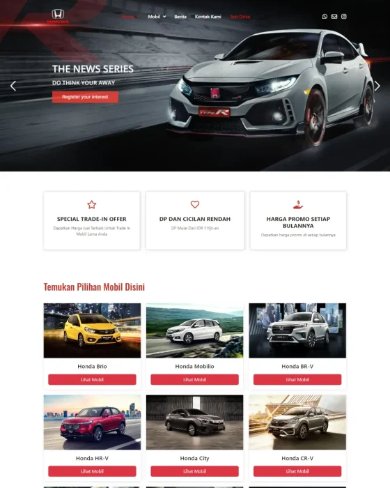 Website dealer mobil - Desain 4