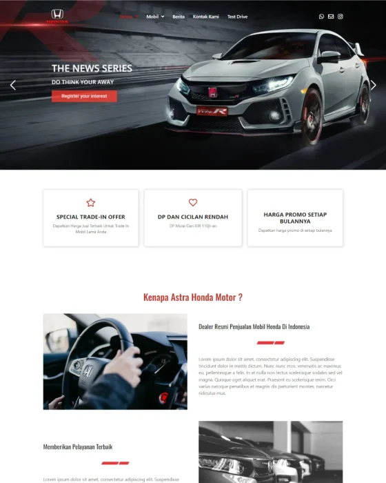 Website dealer mobil - Desain 8