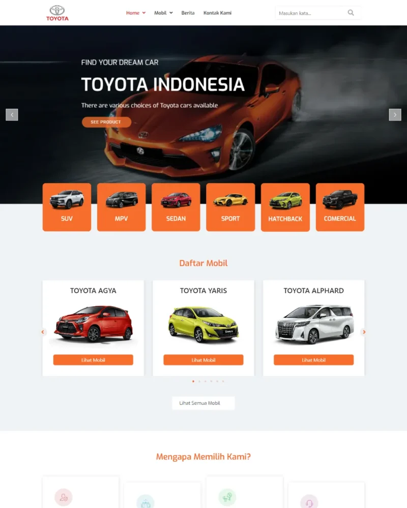 Website dealer mobil - Desain 6