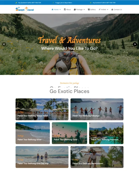 Website Tour & Travel - Desain 2