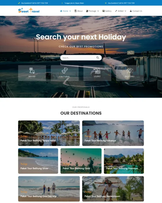 Website Tour & Travel - Desain 4