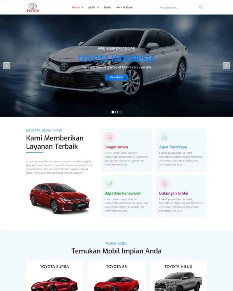 Website dealer mobil – Desain 9
