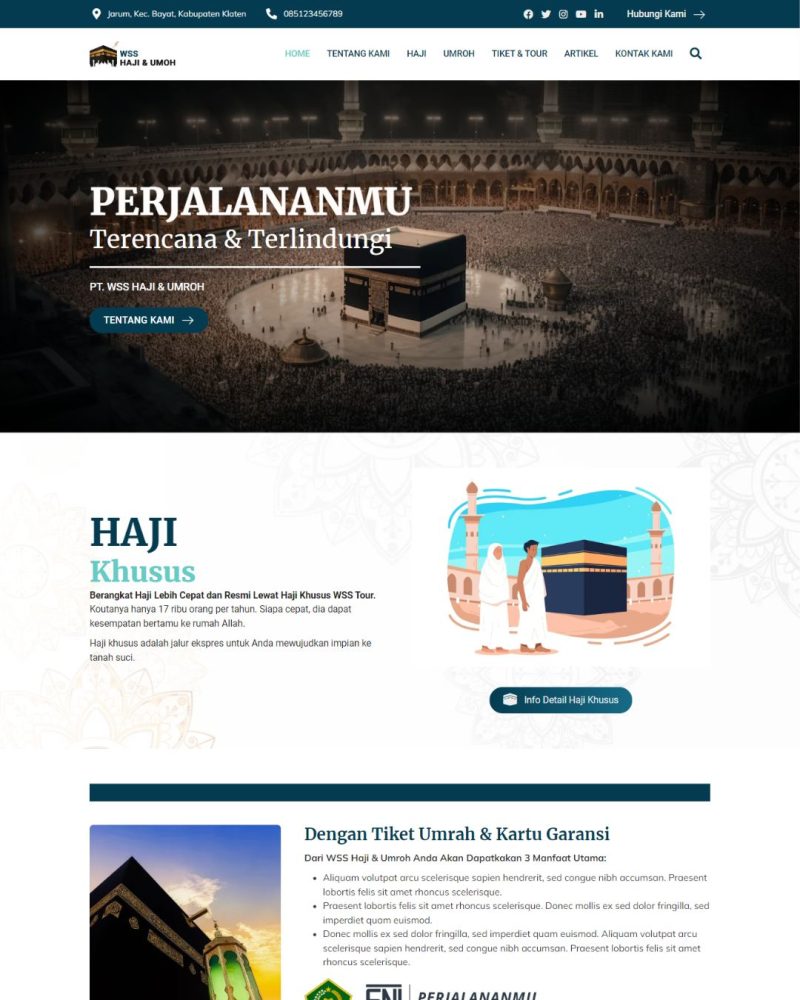 Website Haji & Umroh – Desain 1