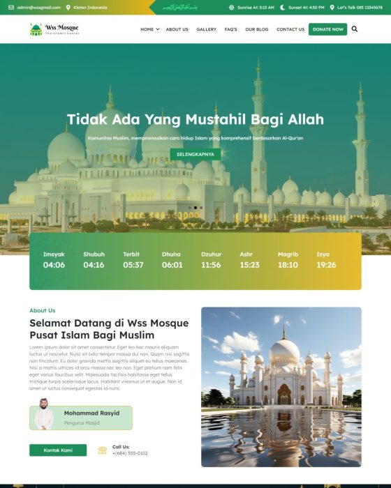 Website Profil Masjid – Desain 1