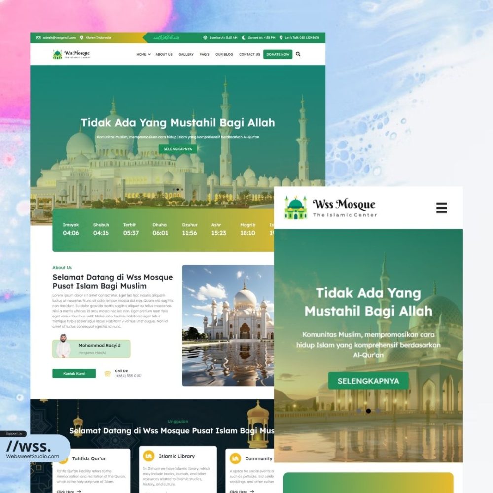 Website Profil Masjid – Desain 1