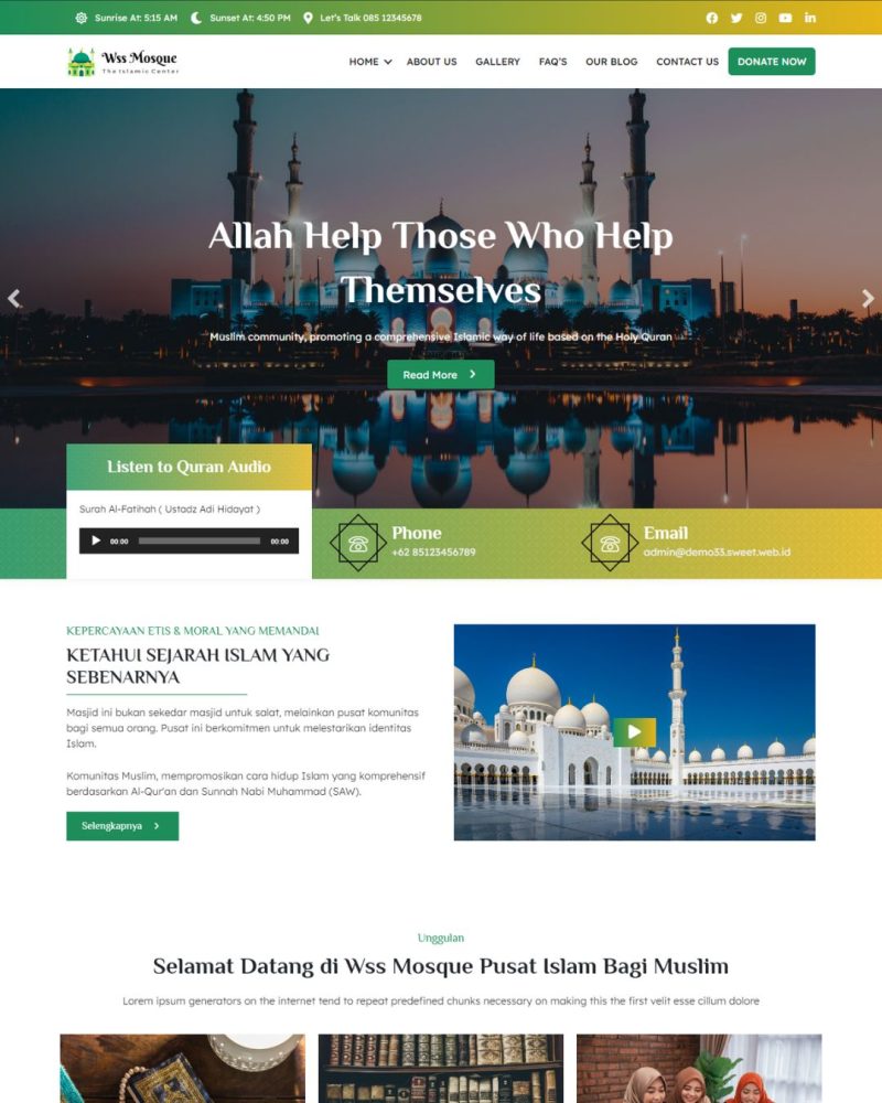 Website Profil Masjid – Desain 2