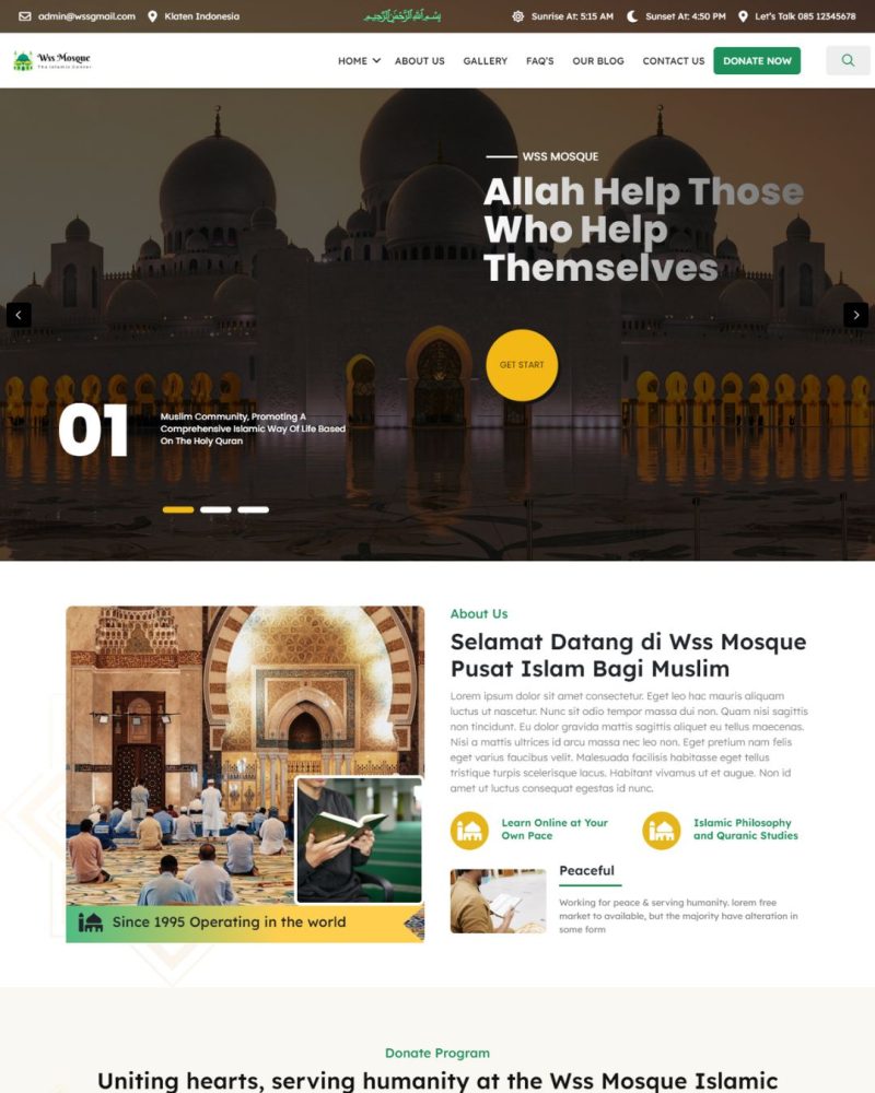 Website Profil Masjid – Desain 3