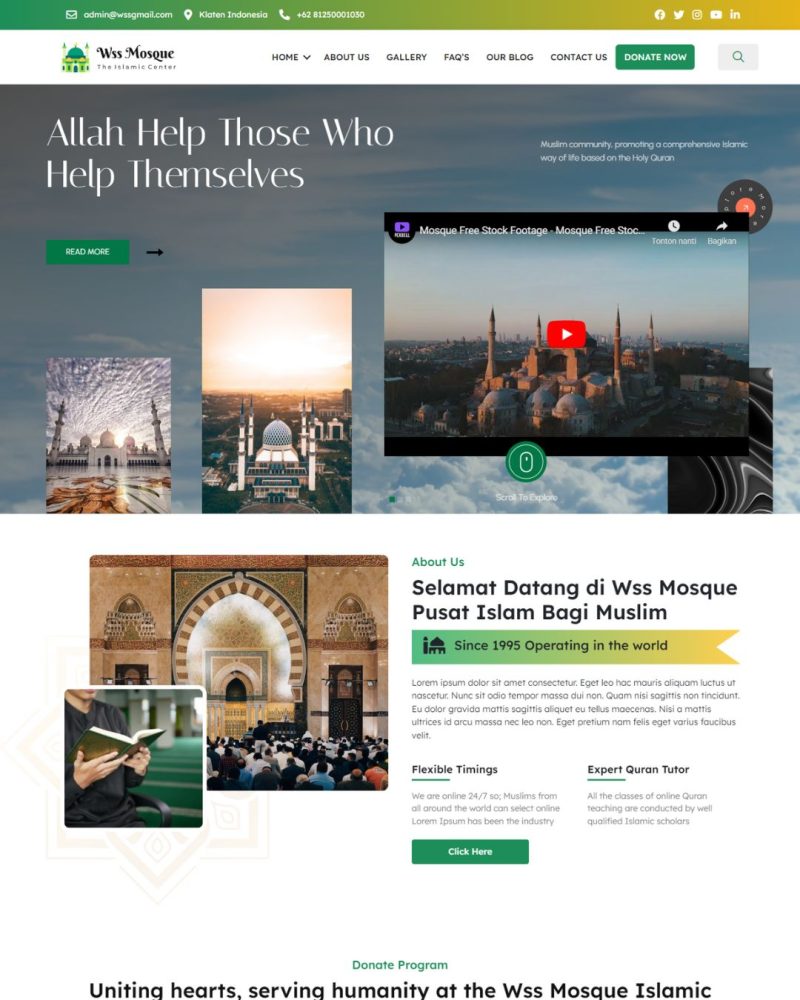 Website Profil Masjid – Desain 4