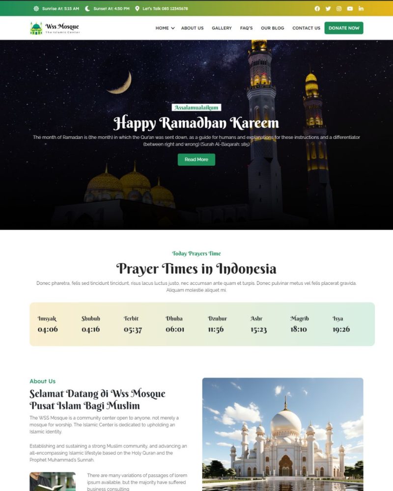 Website Profil Masjid – Desain 5